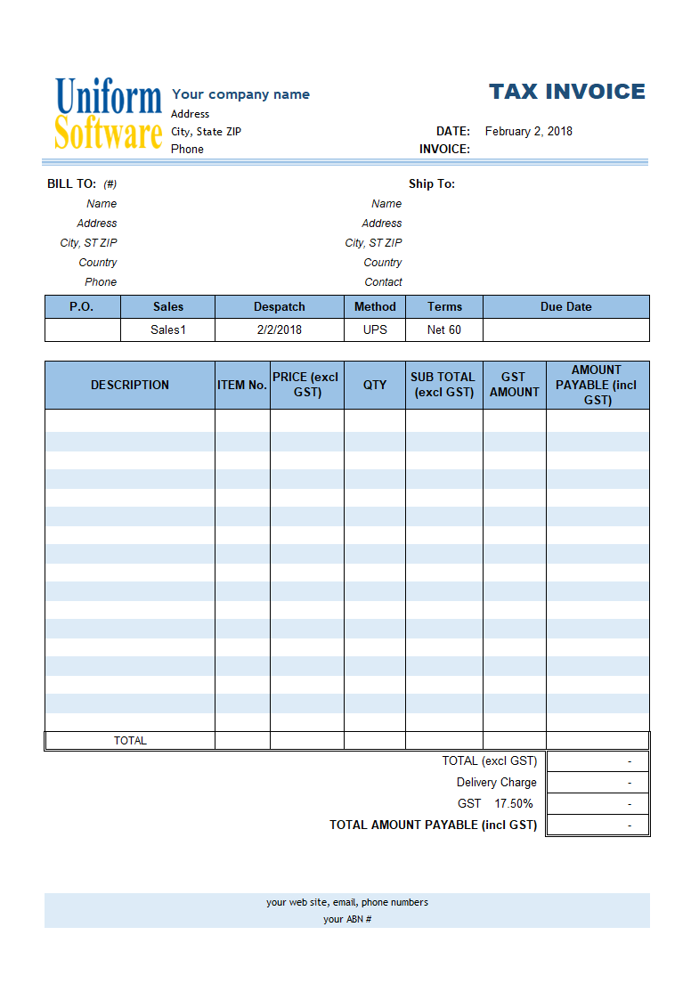 Australian GST Invoice Template (IMFE Edition)