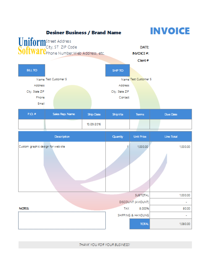 Invoicing Template with Modern Design