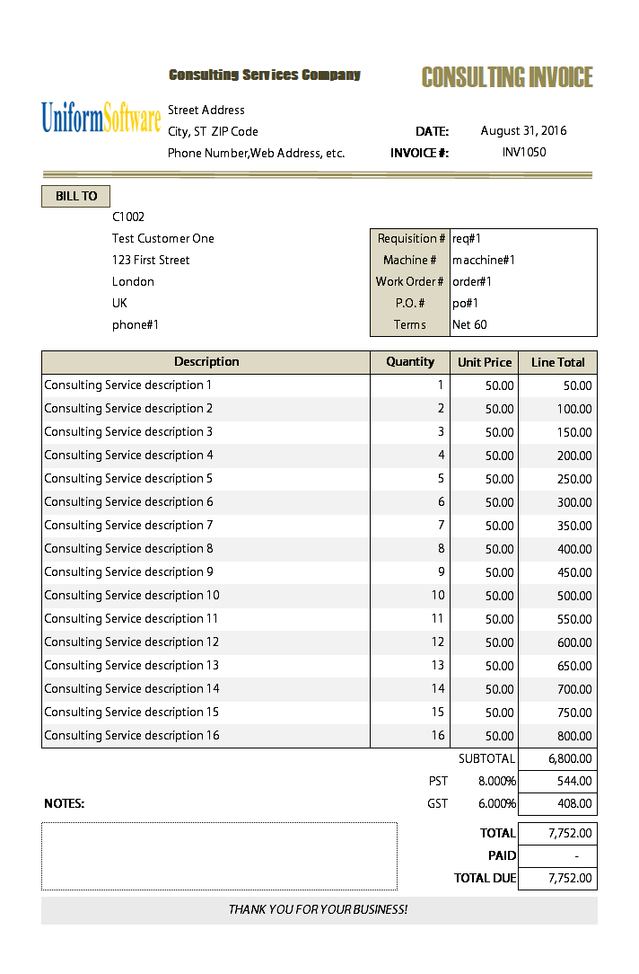 Consulting Invoicing Form (IMFE Edition)