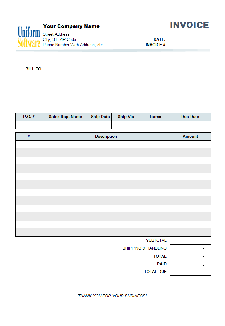 Generic Service Invoice Template (IMFE Edition)