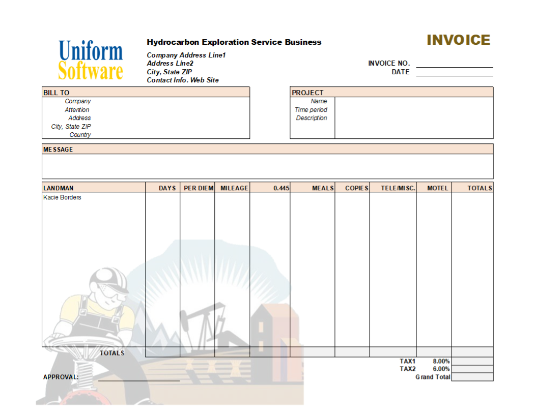 Oil and Gas Exploration Invoice (IMFE Edition)