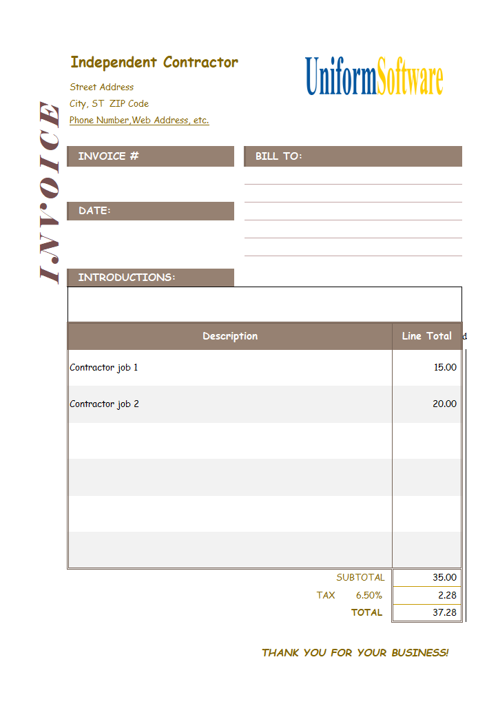 Independent Contractor Invoice (IMFE Edition)