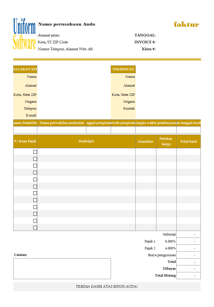 Indonesian Invoice Template Thumbnail