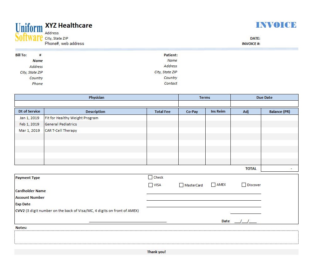Medical Invoice Template (2) (IMFE Edition)