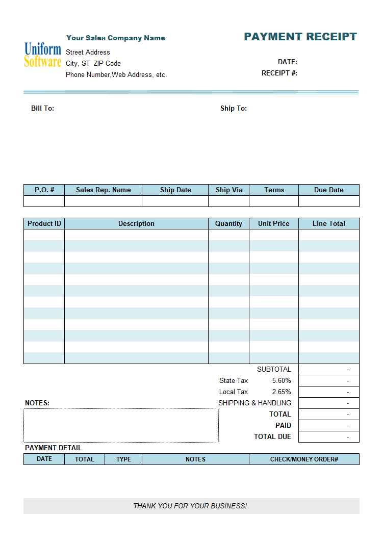 Payment Receipt Template (IMFE Edition)