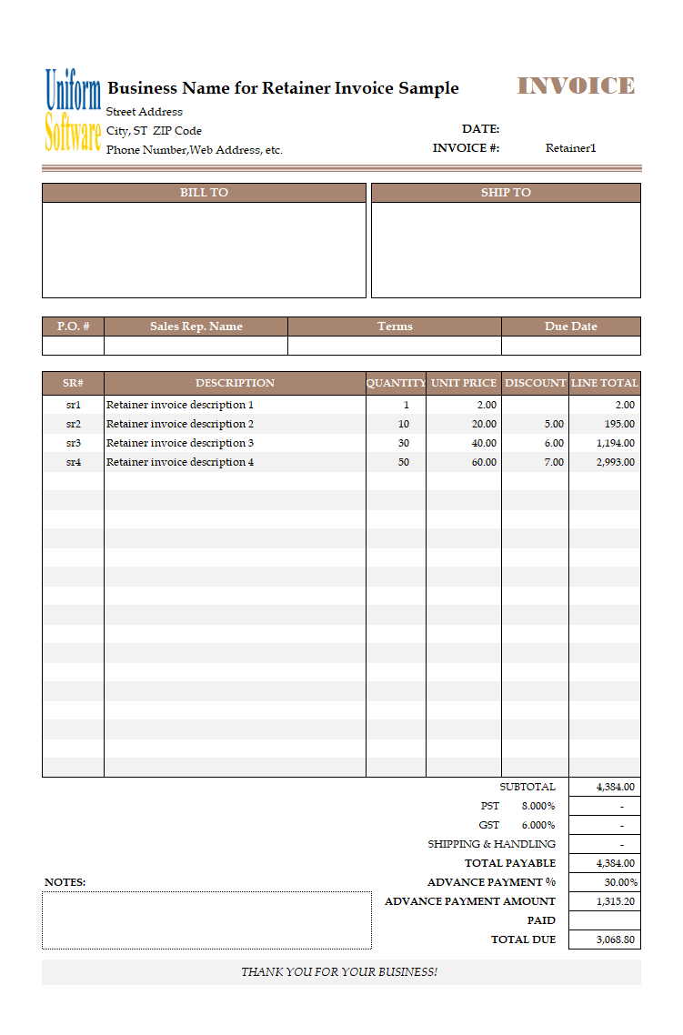 Retainer Invoice Template (IMFE Edition)