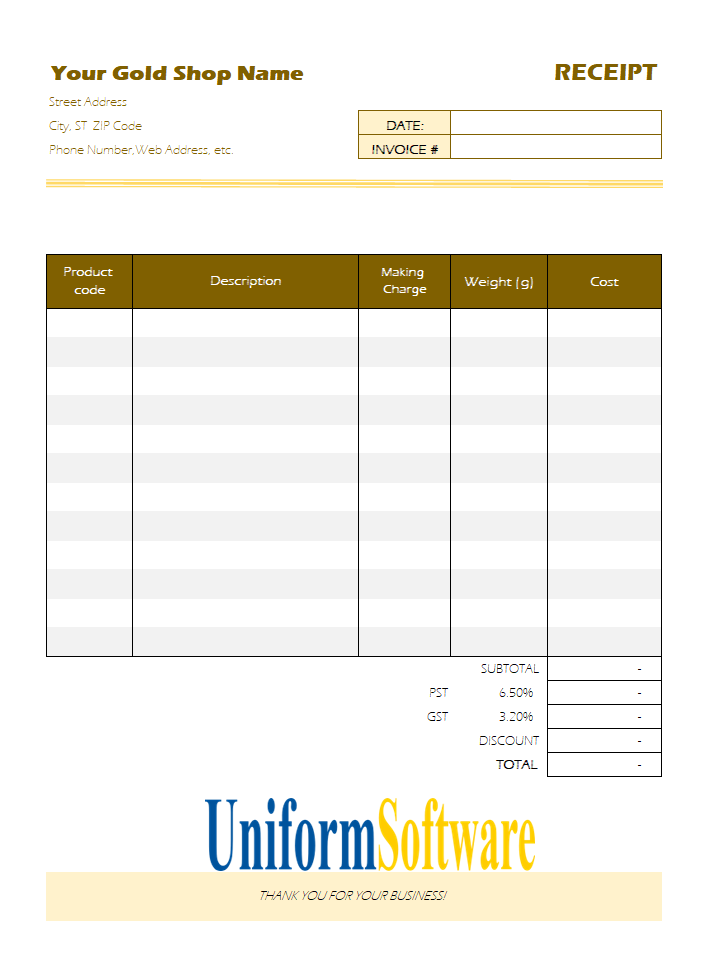 Receipt Template for Gold Shop (2) (IMFE Edition)
