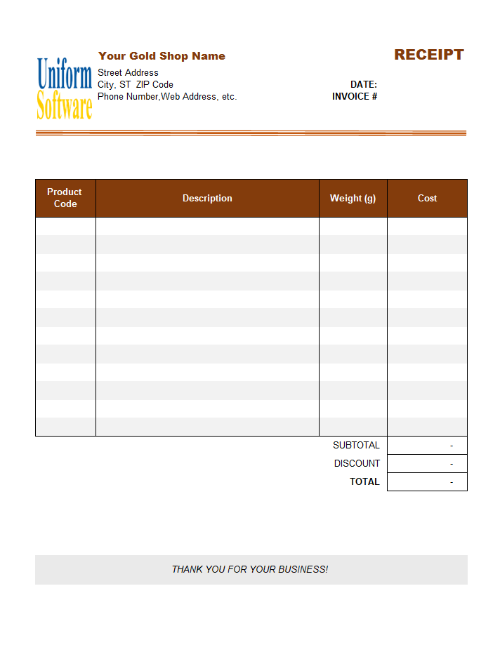 Receipt Template for Gold Shop (3) (IMFE Edition)