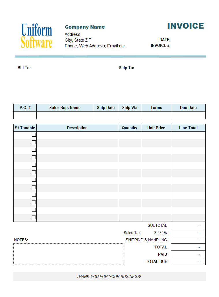 Sales Invoice with Profit and Taxable Column