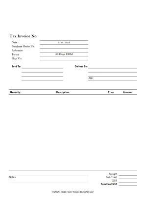 Simple Invoice for Letterhead Paper