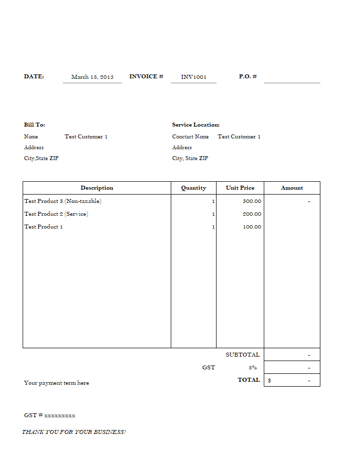 Thumbnail for Simple Lightweight Service Invoice