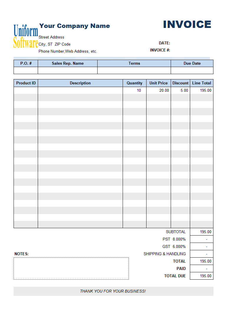 Template with Discount Column without Client (IMFE Edition)